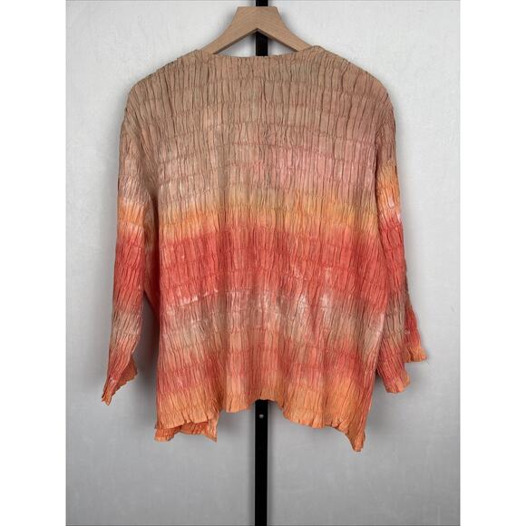 NEW Chico's Adamma Open Front Jacket Women's XL Ruched Sunset Ombre Soft Stretch - Picture 6 of 13